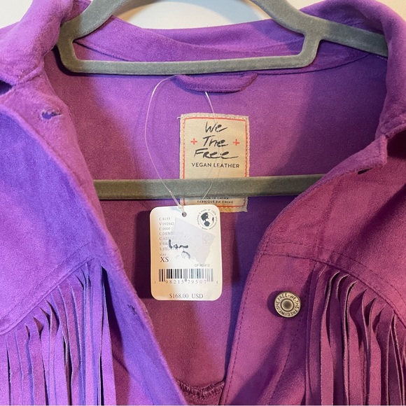 We the Free Purple Fringe Women's Jacket Vegan Leather XS - Picture 3 of 7